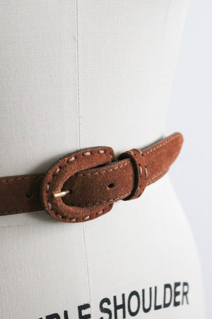 stitched leather belt