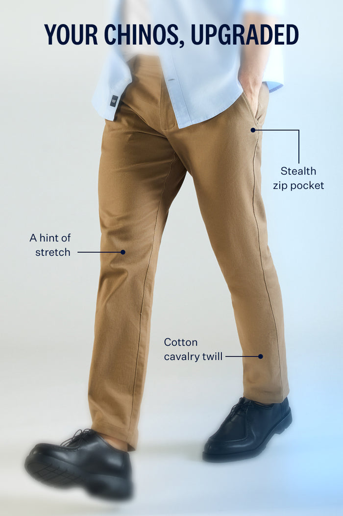 Detailed information of Stretch Twill Chino Slim Fit in Shroom