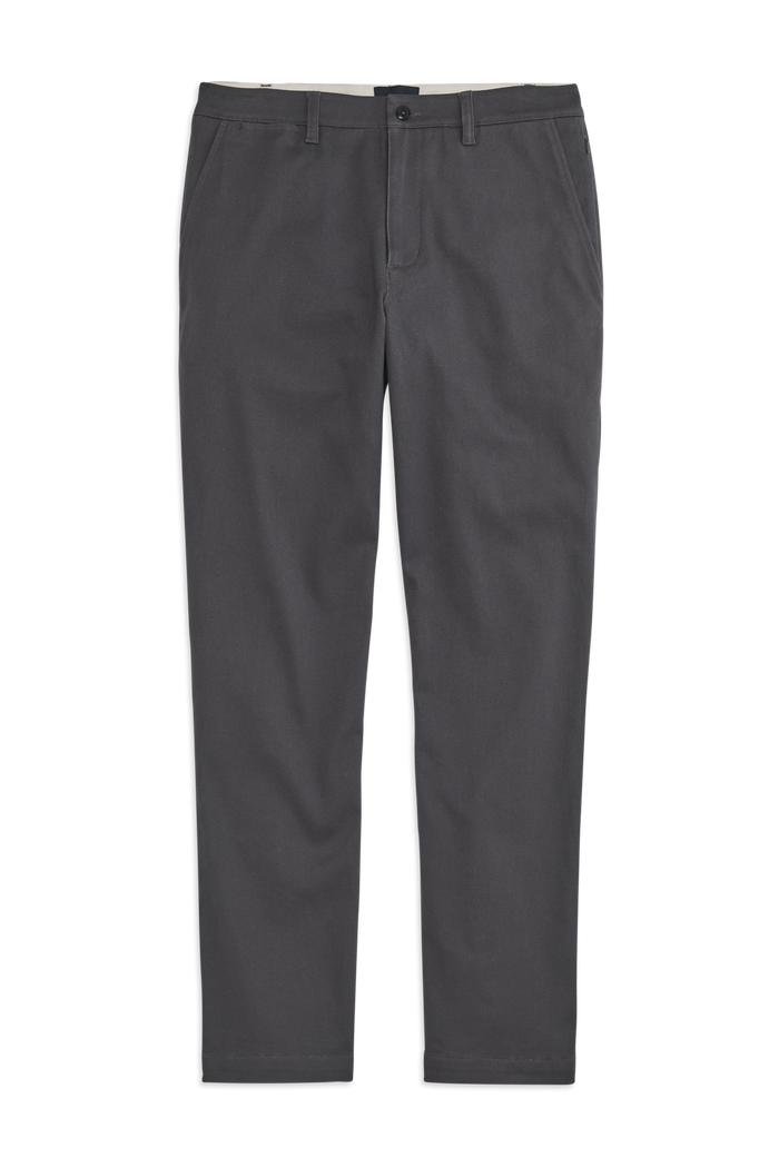 Front view of Stretch Twill Chino Relaxed FIt in Asphalt