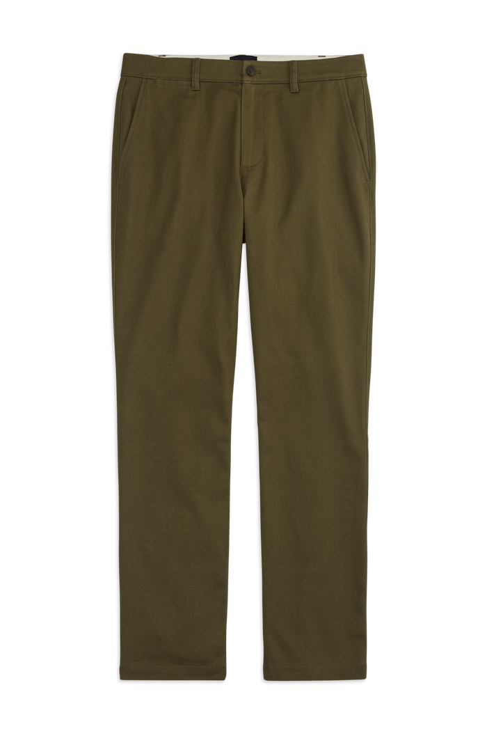 Front view of Stretch Twill Chino - Relaxed Fit in Dark Olive