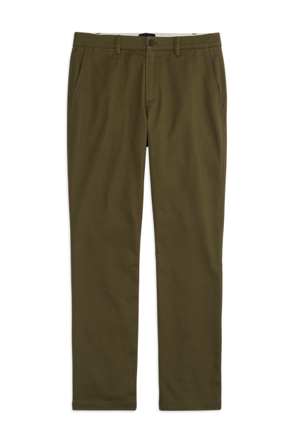 Front view of Stretch Twill Chino - Relaxed Fit in Dark Olive