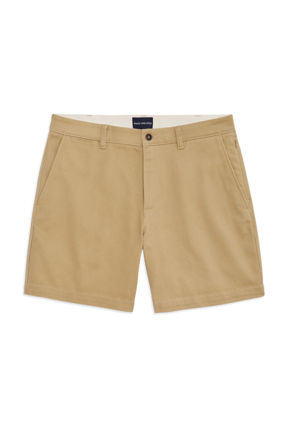 Front view of Stretch Twill Chino Short 7" in Sisal
