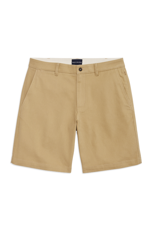 Front view of Stretch Twill Chino Short 9" in Sisal