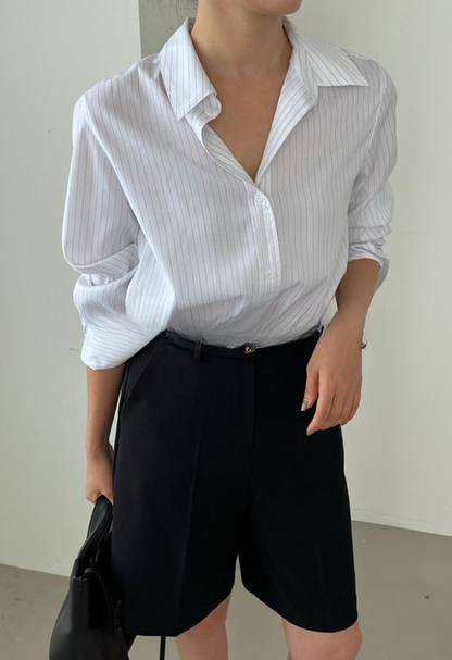 stripe button-up shirt