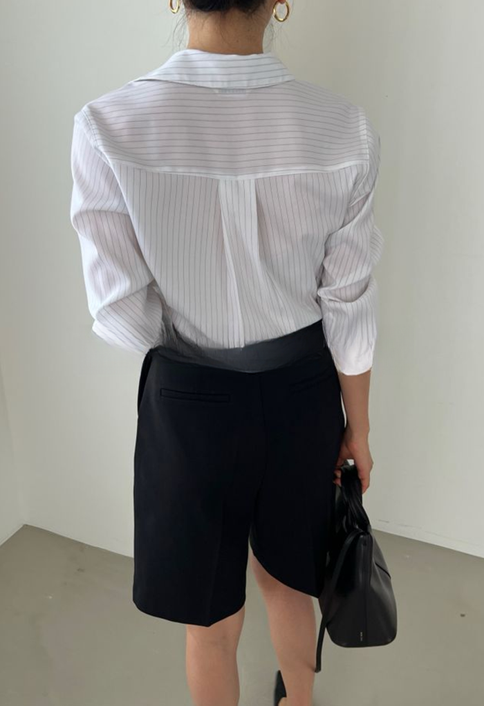 stripe button-up shirt