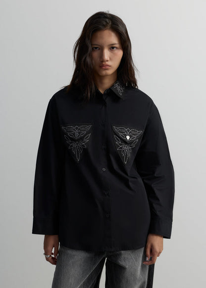 STUDDED WESTERN OVERSIZED SHIRT
