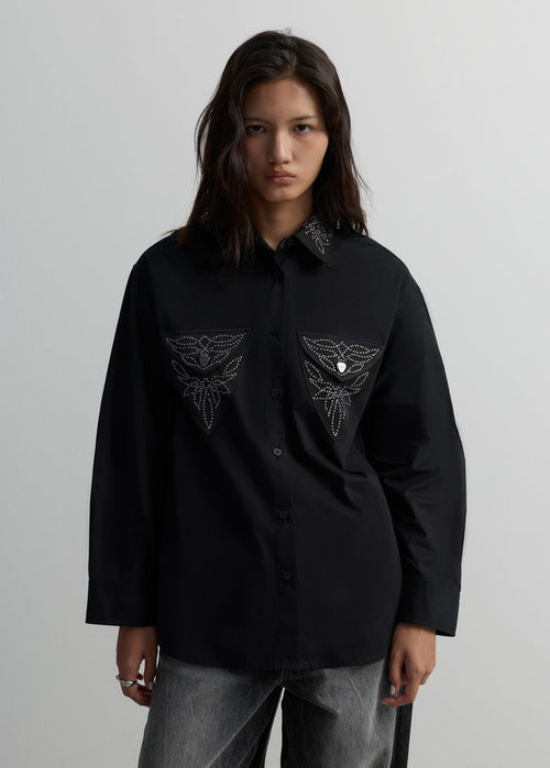 STUDDED WESTERN OVERSIZED SHIRT