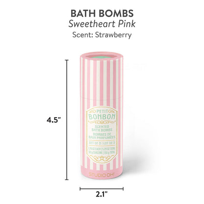 Studio Oh! Petit Bonbon Sweetheart Pink Bath Bombs