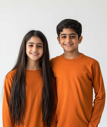 Stylish Plain Round Neck Top Boys (Orange ) - Hinz Clothing