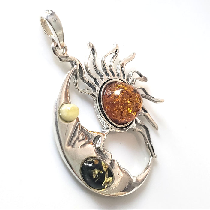 star-moon silver pendant