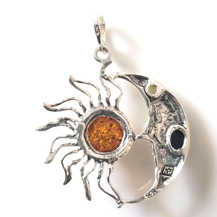 925 silver star moon necklace