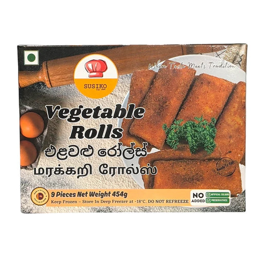 Susiko Vegetable Rolls 454g (1.0 lb) (9 Pcs) - Frozen (In-Store Pickup Only / Please order a separate Frozen Shipping Kit in order to ship this item*)