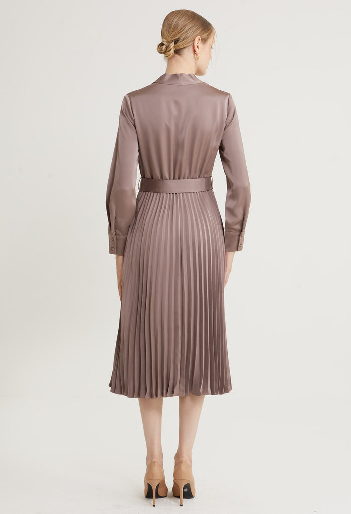 Sway Satin Pleated Midi Dress