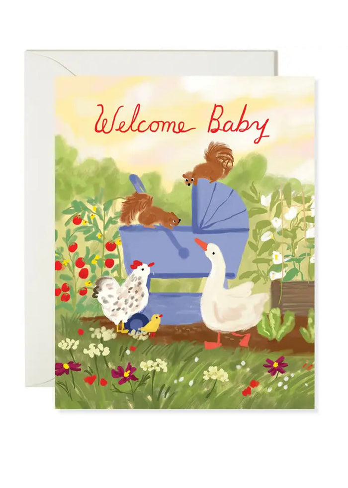 Sweet Animal Welcome Baby Card