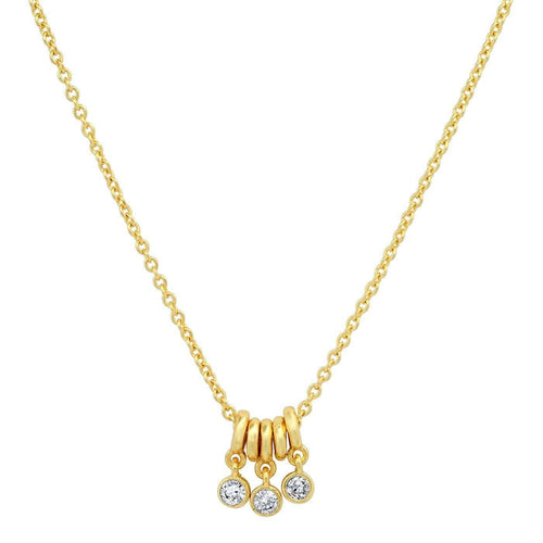 Tai Gold Rings Necklace with Cz Stones