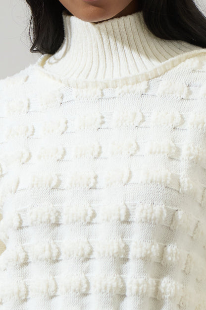 Talia Embroidered Mock Neck Sweater