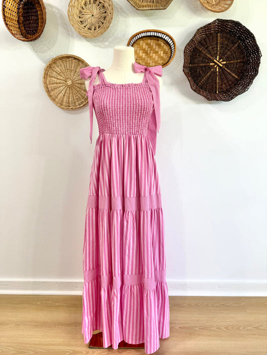 The Camden Pink Striped Maxi Dress