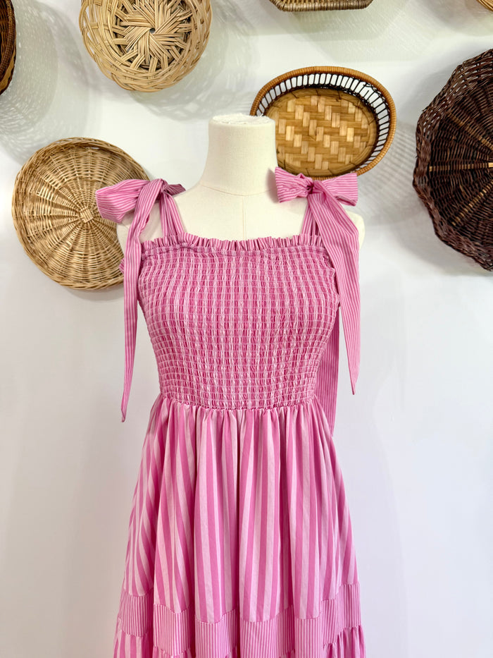 The Camden Pink Striped Maxi Dress