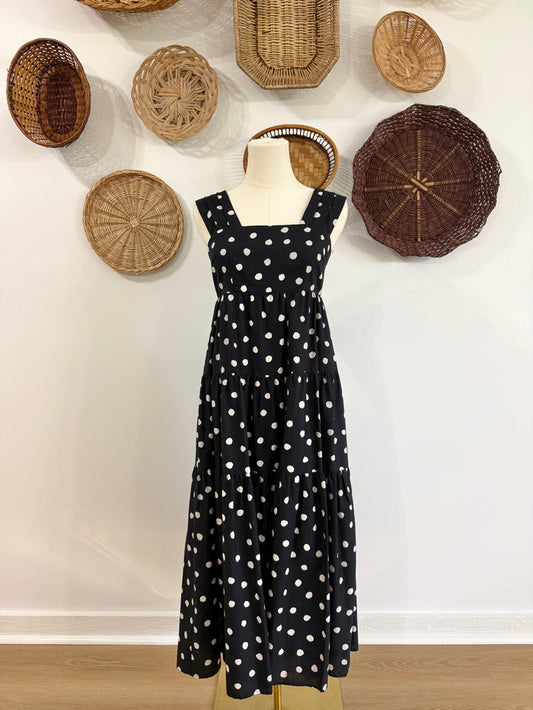 The CoCo Polka Dot Maxi Dress in Black & White