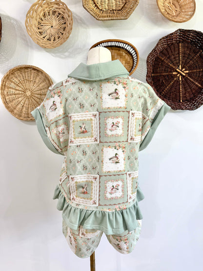 The Drake Mallard Duck Patchwork Print Lounge Set in Green