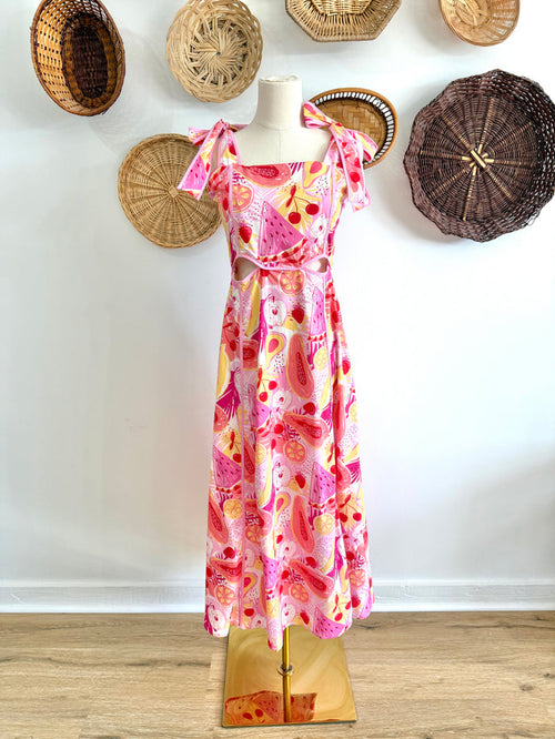 The Fruity Floral Cutout Detail Maxi Dress