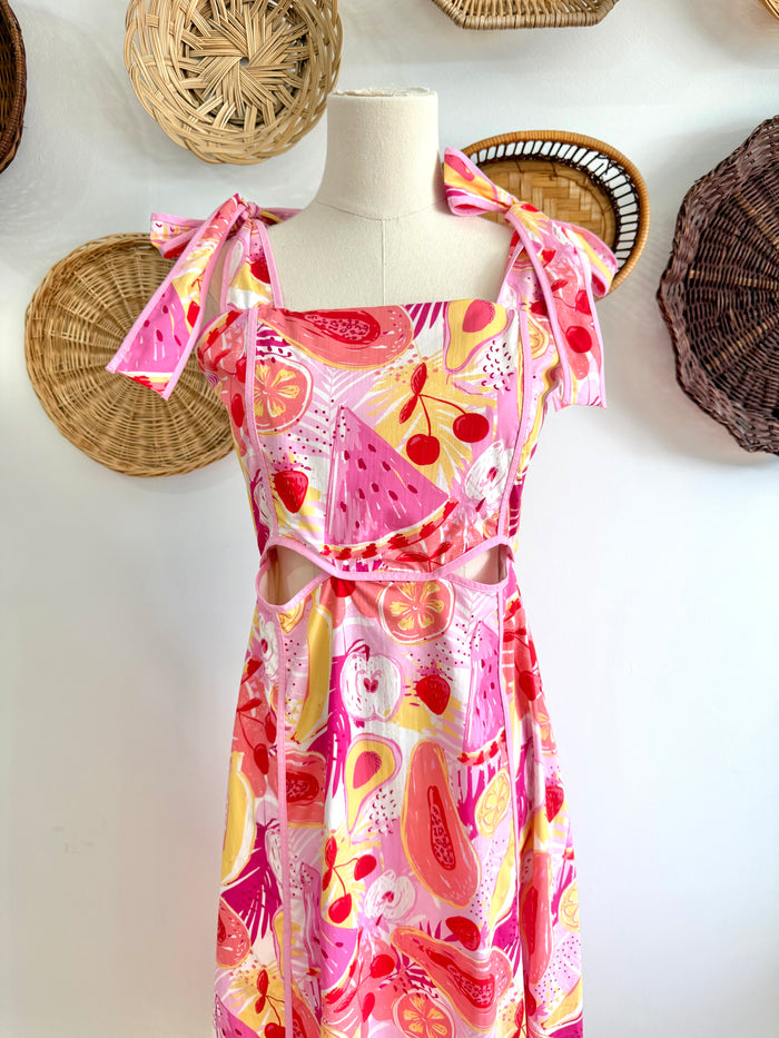 The Fruity Floral Cutout Detail Maxi Dress