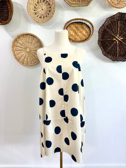 The Skylar Polka Dot Dress in Navy & Ivory