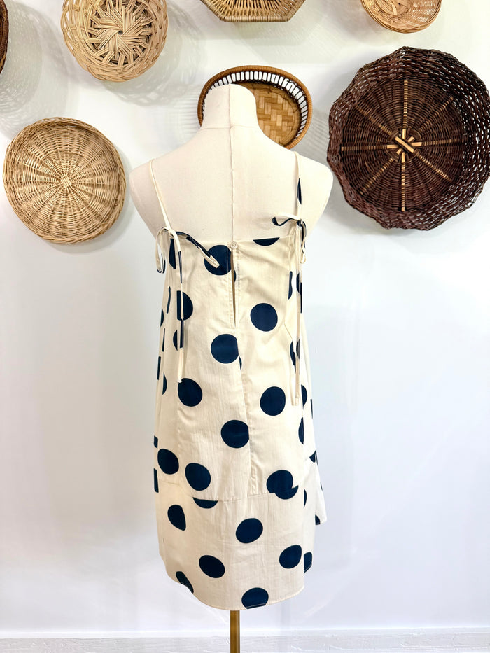 The Skylar Polka Dot Dress in Navy & Ivory