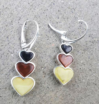 French leverback amber earrings