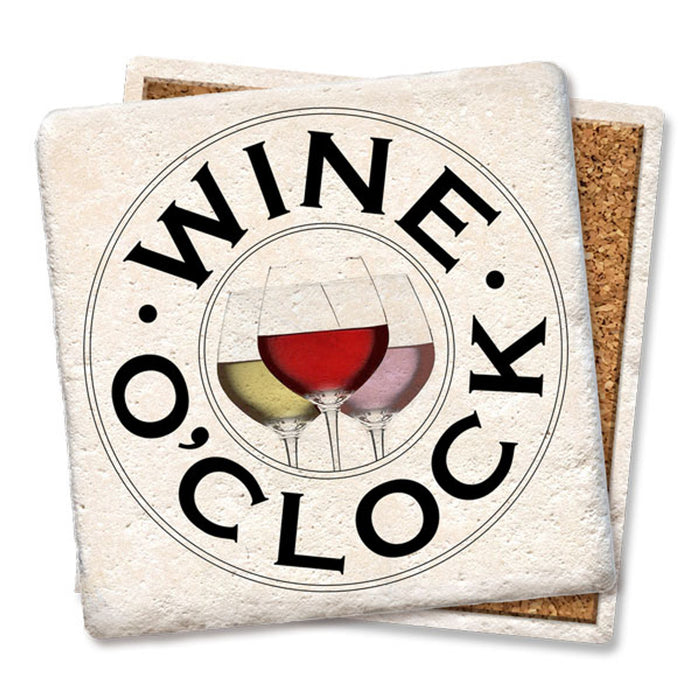 Tipsy Limestone Coaster