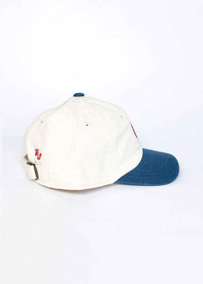 Toddler Chi Heart Icon Hat - Ivory & Breaker Blue