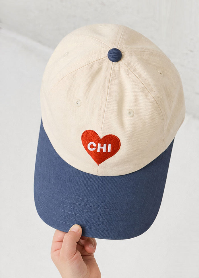Toddler Chi Heart Icon Hat - Ivory & Breaker Blue