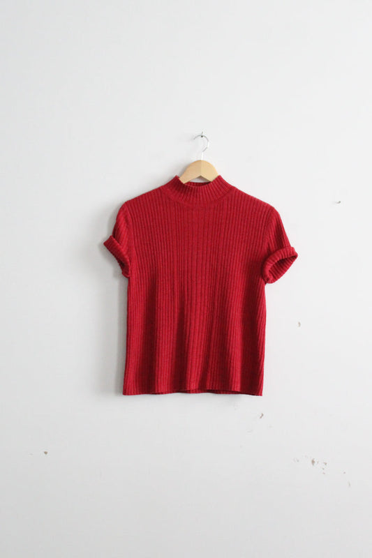 tomato short sleeve turtleneck