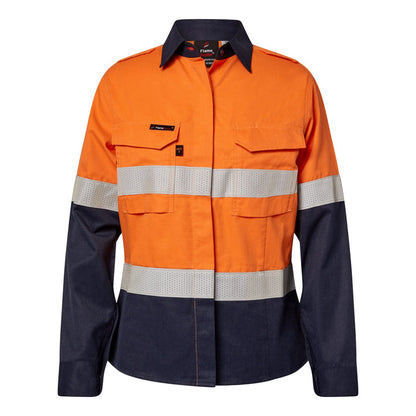 Torrent HRC2 Ladies Hi Vis Two Tone Open Front Shirt With Gusset Sleeves And Fr Reflective Tape