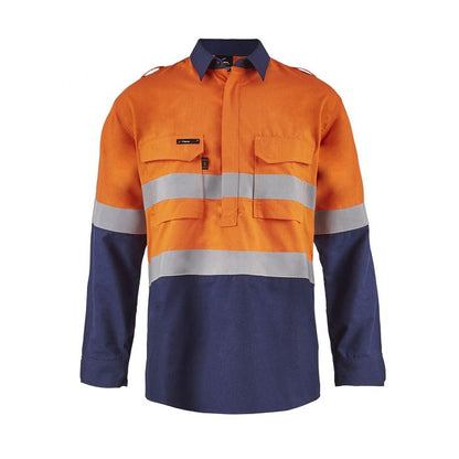Torrent HRC2 Mens Hi Vis Two Tone Close Front Shirt With Gusset Sleeves And Fr Reflective Tape