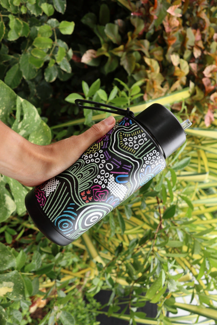 Tracking 1L Water Bottle – Aboriginal Art