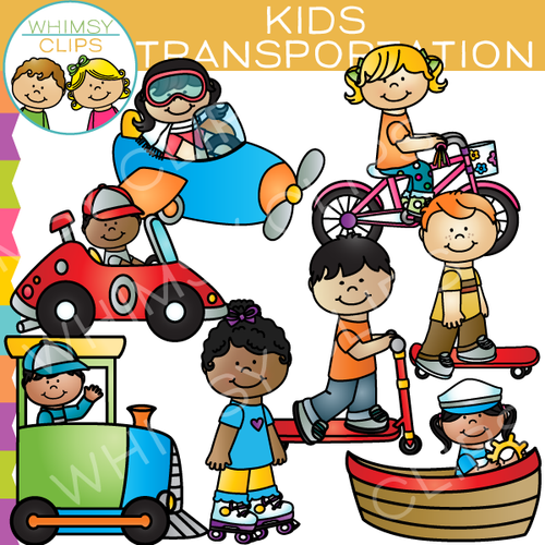 Kids Transportation Clip Art