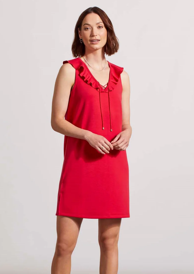 Tribal A-Line Sleeveless Dress w Frill