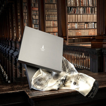 Trinity College Dublin Silk Scarf Cream & Black