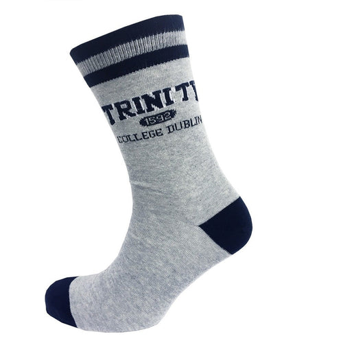 Trinity College Dublin Sock Grey Marl & Navy