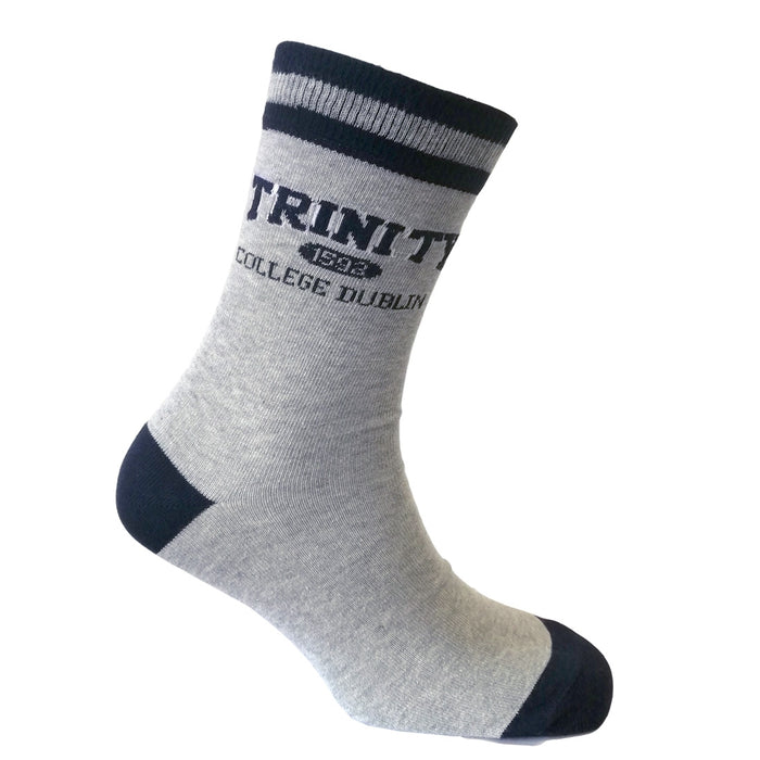 Trinity College Dublin Sock Grey Marl & Navy