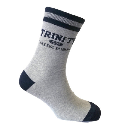 Trinity College Dublin Sock Grey Marl & Navy