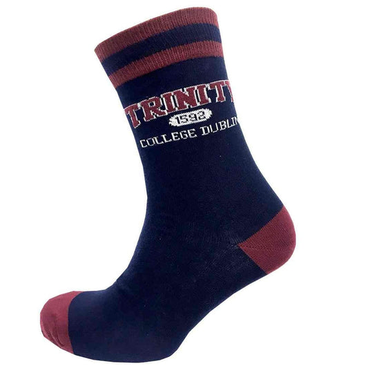 Trinity College Dublin Sock Navy & Burgundy