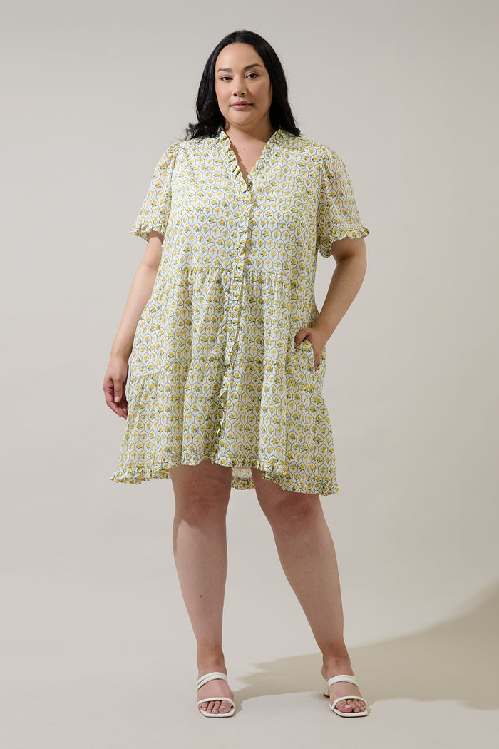 Trinny Floral Kara Shift Mini Dress Curve