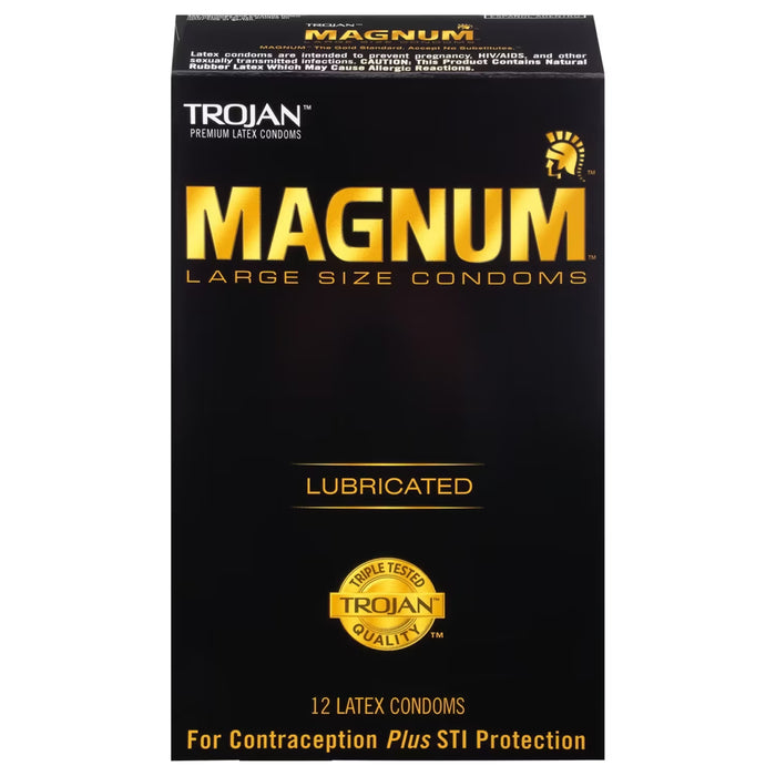 Trojan Magnum Lubricated Condoms - 12 Ct - 48 Pack