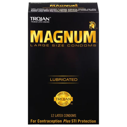 Trojan Magnum Lubricated Condoms - 12 Ct - 48 Pack