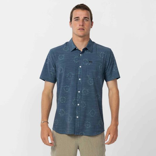 TRVLR Traverse Slub Short Sleeve UPF Shirt - Midnight Navy