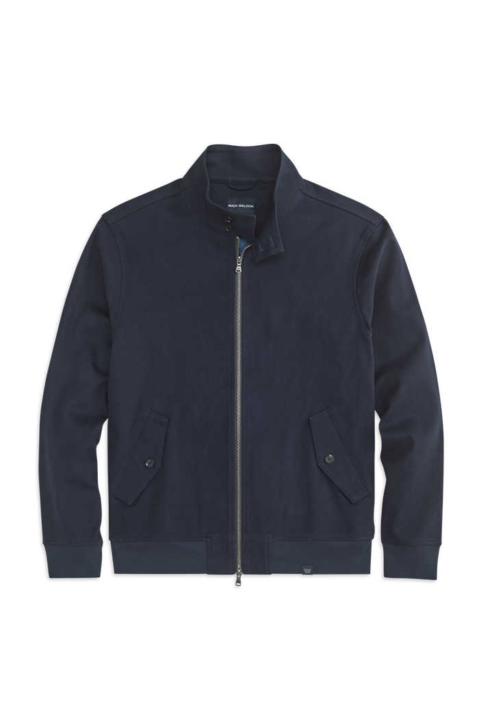 Front view of Twill Harrington Jacket in Night Sky