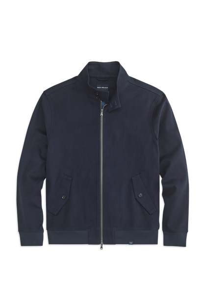 Front view of Twill Harrington Jacket in Night Sky