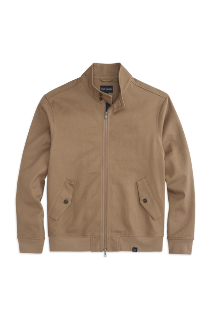Front view of Twill Harrington Jacket in Shroom
